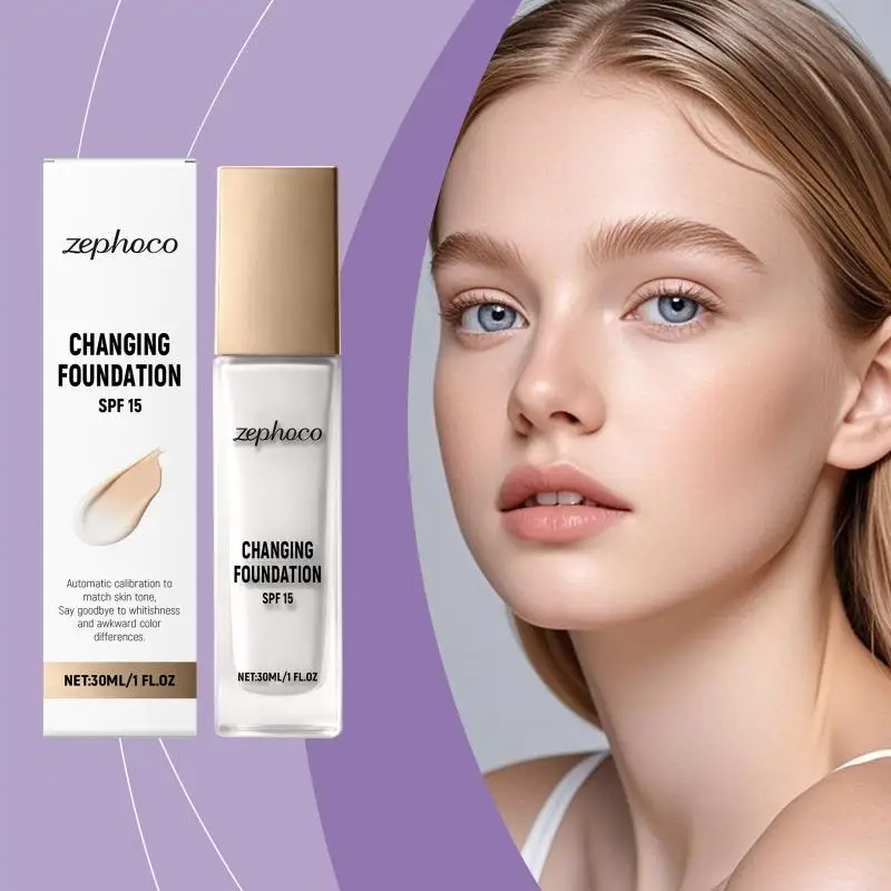 Lightweight Foundation SPF 15 30ml Liquid Makeup for Fair to Medium Skin Hyaluronic Hydration for Office Look