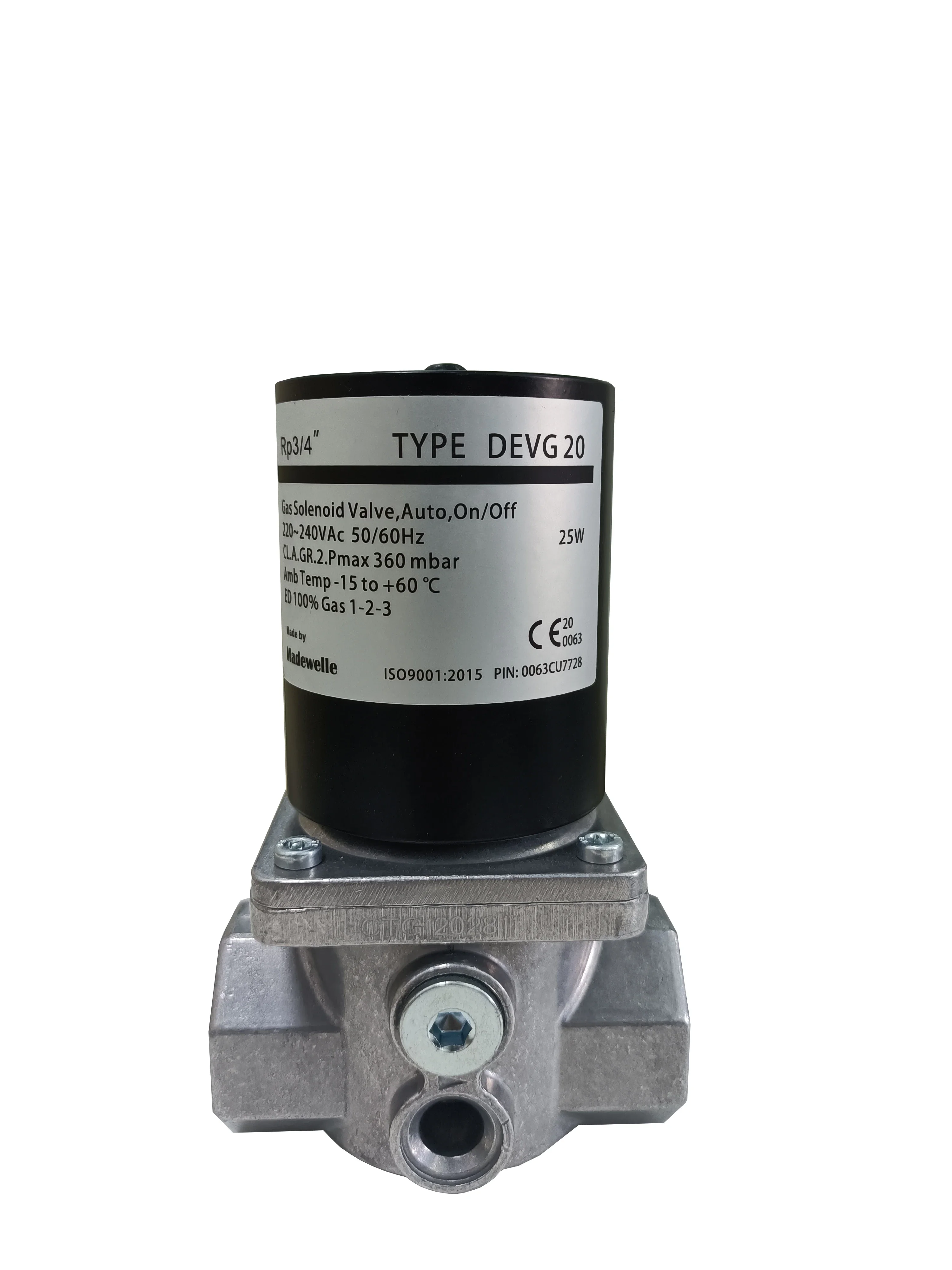 Válvula Solenoide MADEWELL para Gas Natural