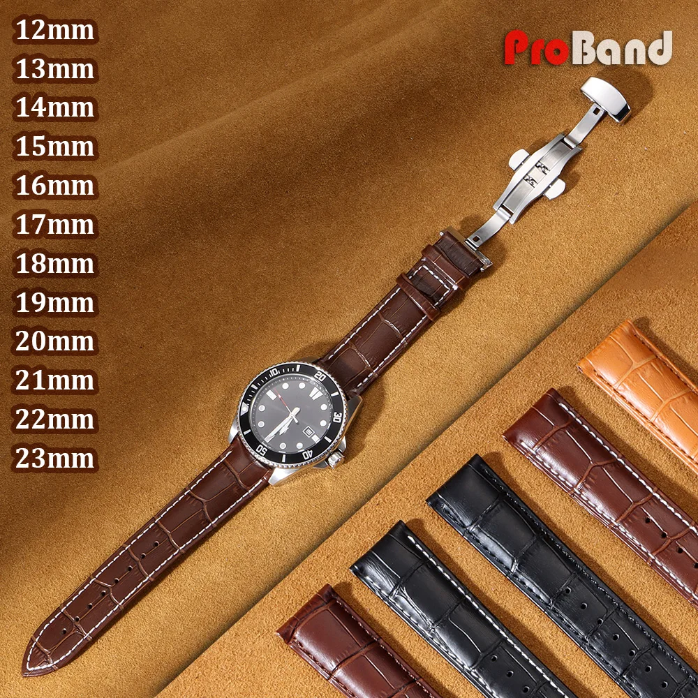 

18mm 20mm 22mm 24mm Universal Leather Watch Straps 12mm 13mm 14mm 15mm 16mm 17mm 19mm 21mm 23mm Wristband Men Women Watch Band