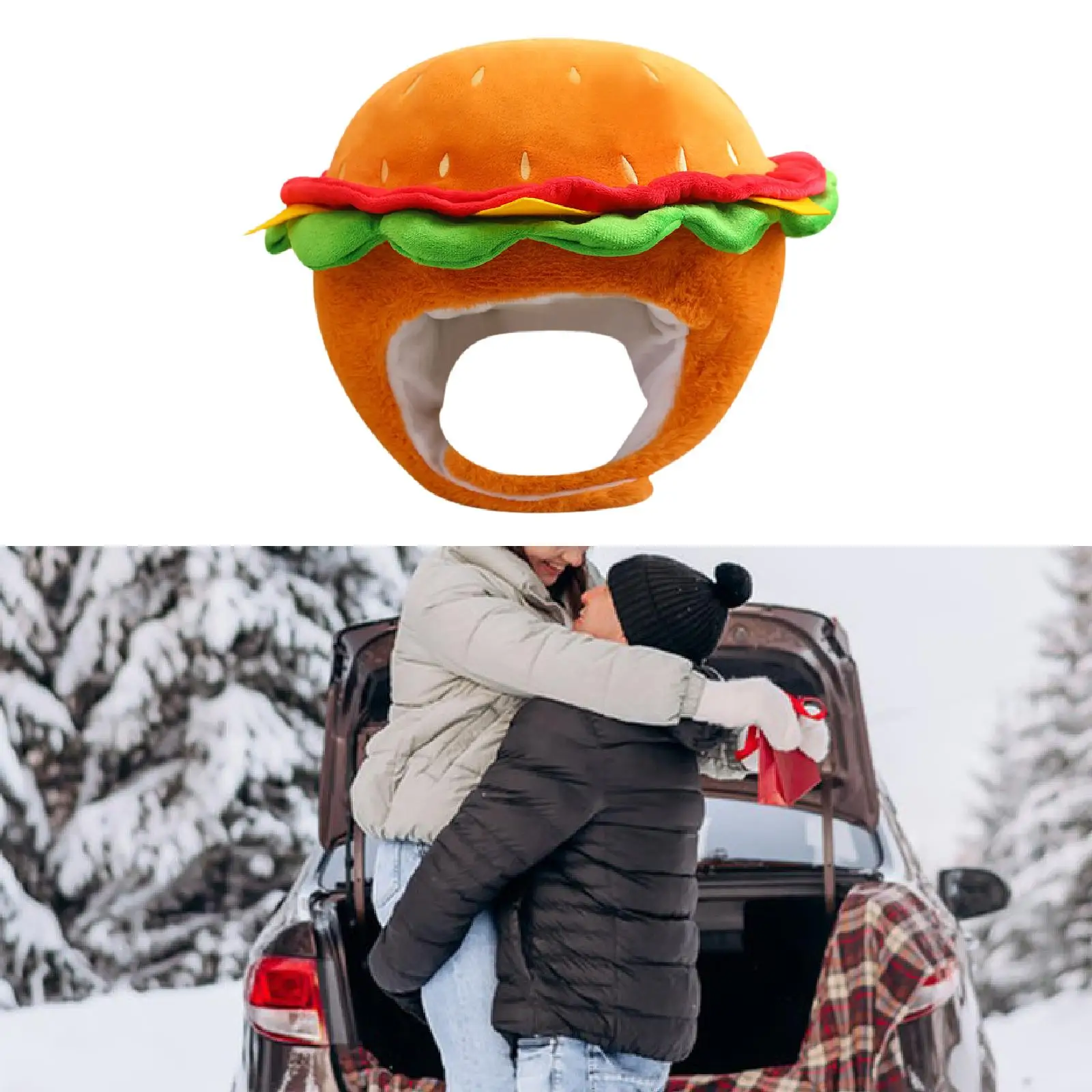 

Удобная плюшевая шапка, мультяшное платье-гамбургер, реквизит для фотосъемки, костюм, шапка для фестиваля, маскарада, бала, выступления на сцене