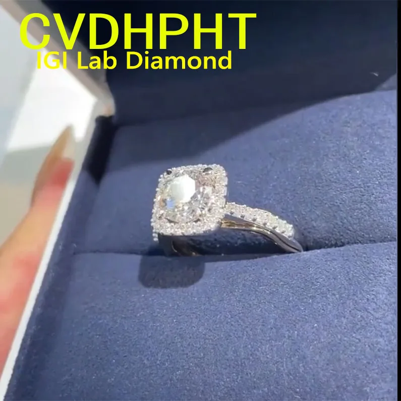 

Фабрика продает ﻿ Au585 Кольцо из белого и желтого золота 14 карат IGI Lab Растущее кольцо с бриллиантом Круглое обручальное кольцо цвета D 3 карата