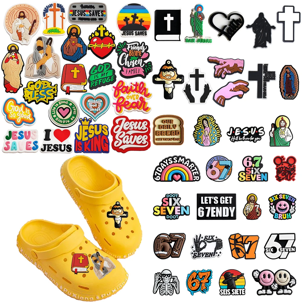 Hot sales 15-100Pcs Cartoon Religion Series PVC Shoe Charms 