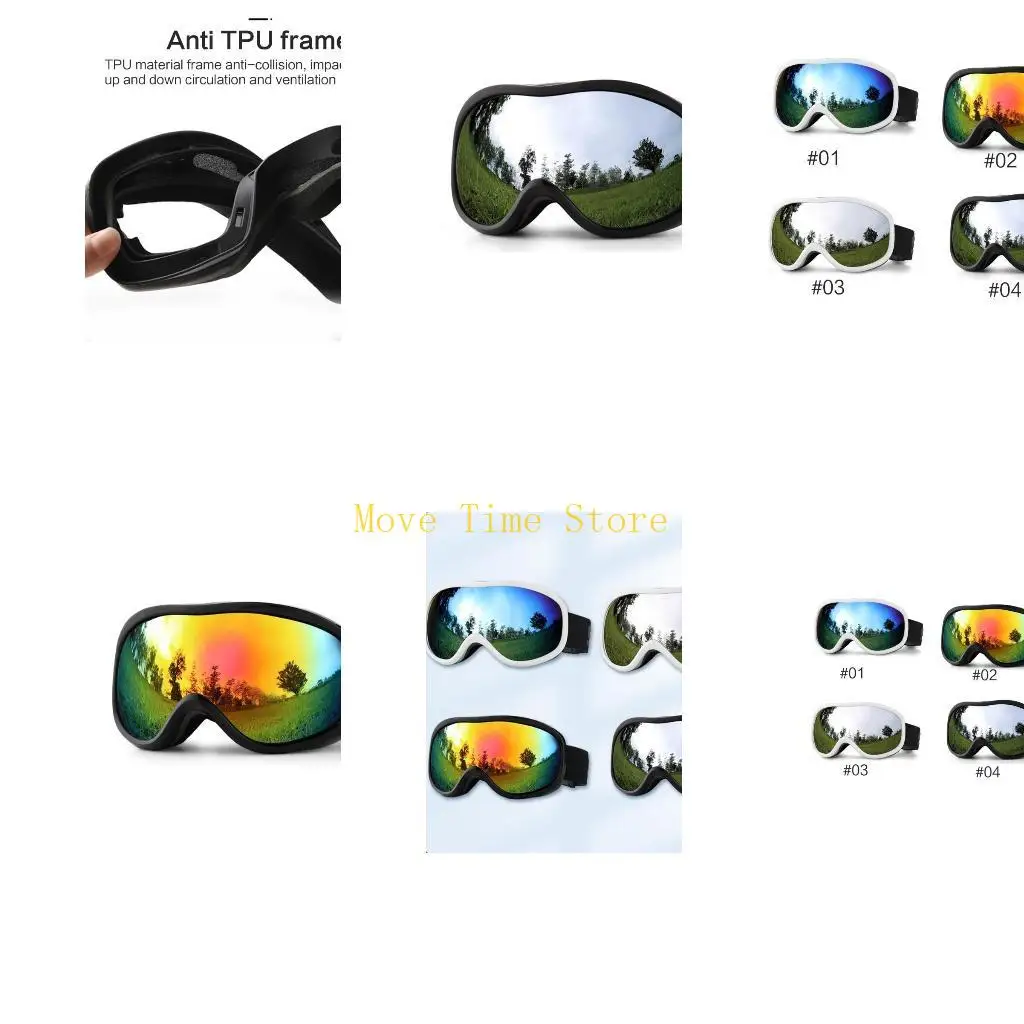 

92ME Snowboard Goggles UV-Protection Double Layers Ski Goggles Anti-fog Ski Goggles Wind Snow Goggles for Unisex