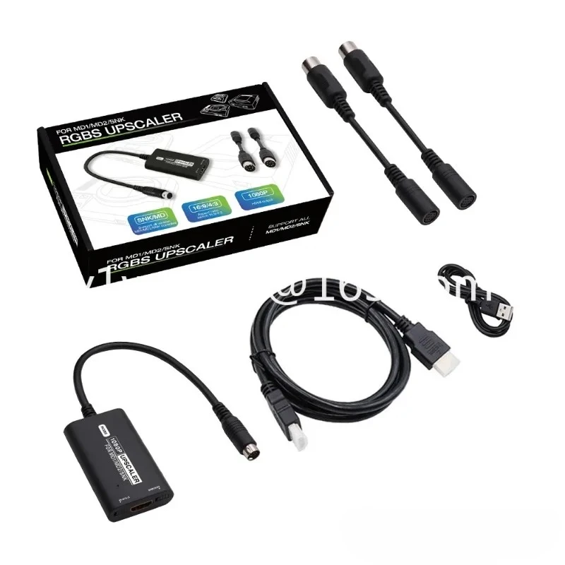 1080P Video Adapter Converter for SEGA MD1/MD2/SNK 16:9 4:3 HD MI Video Converter RGBS Cable