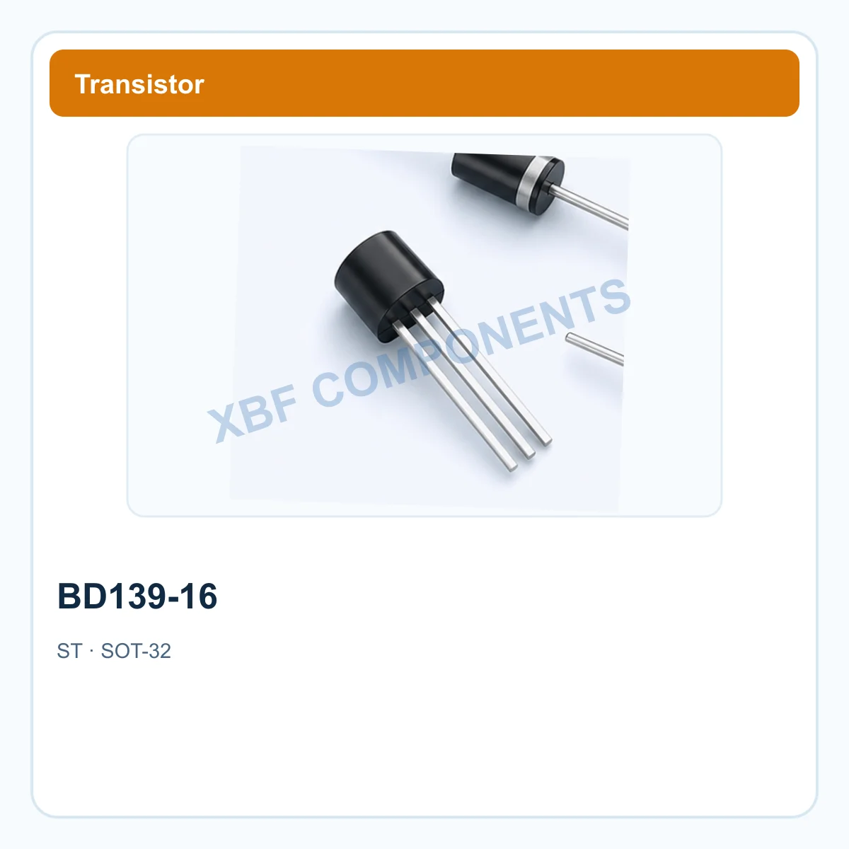 ST BD139-16 Discrete Semiconductor NPN transistor, 80 V, 1.5 A, 12.5 W SOT-32