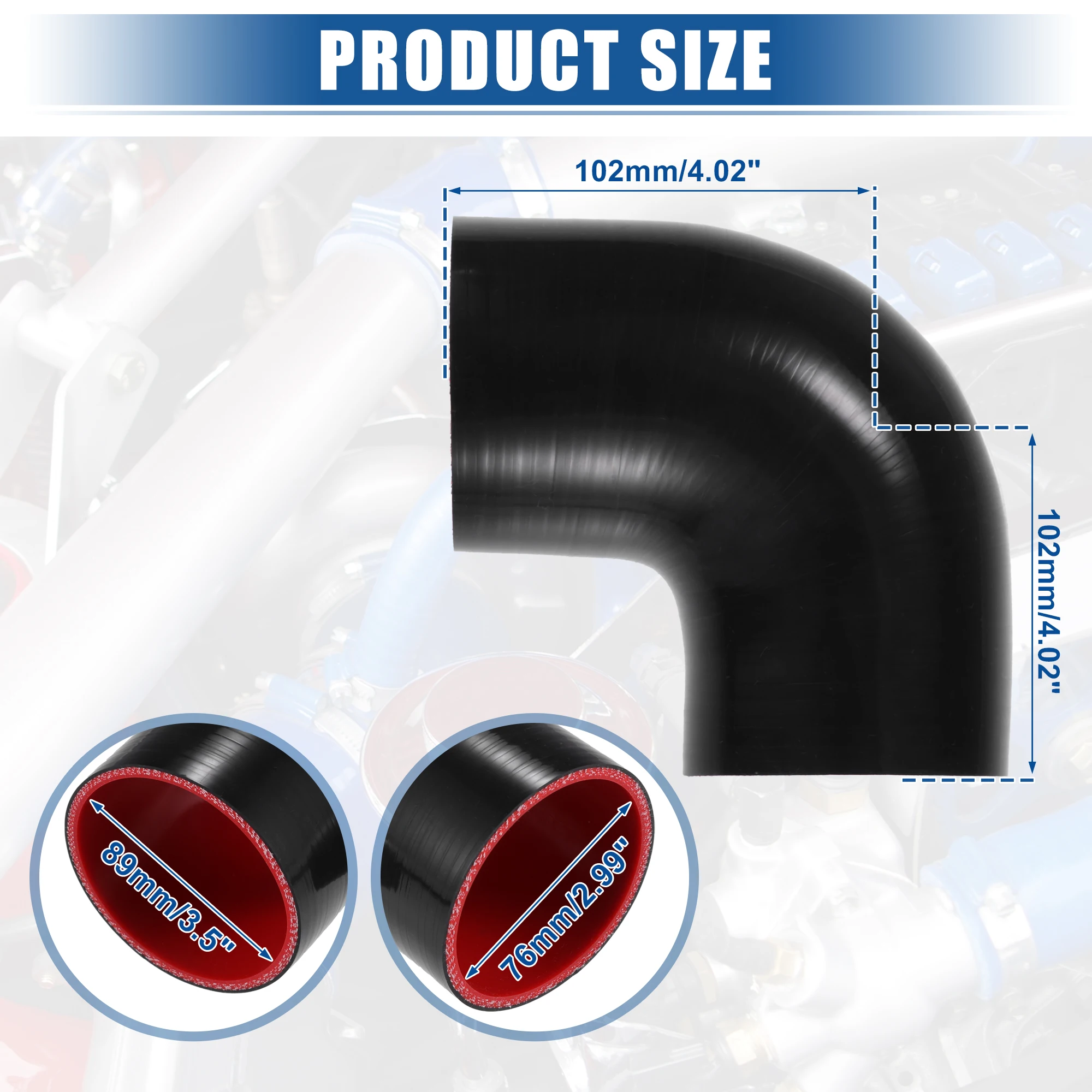 1.75" ID 90° Elbow Silicone Hose Coupler – 4-Ply Reinforced, Blue – Universal