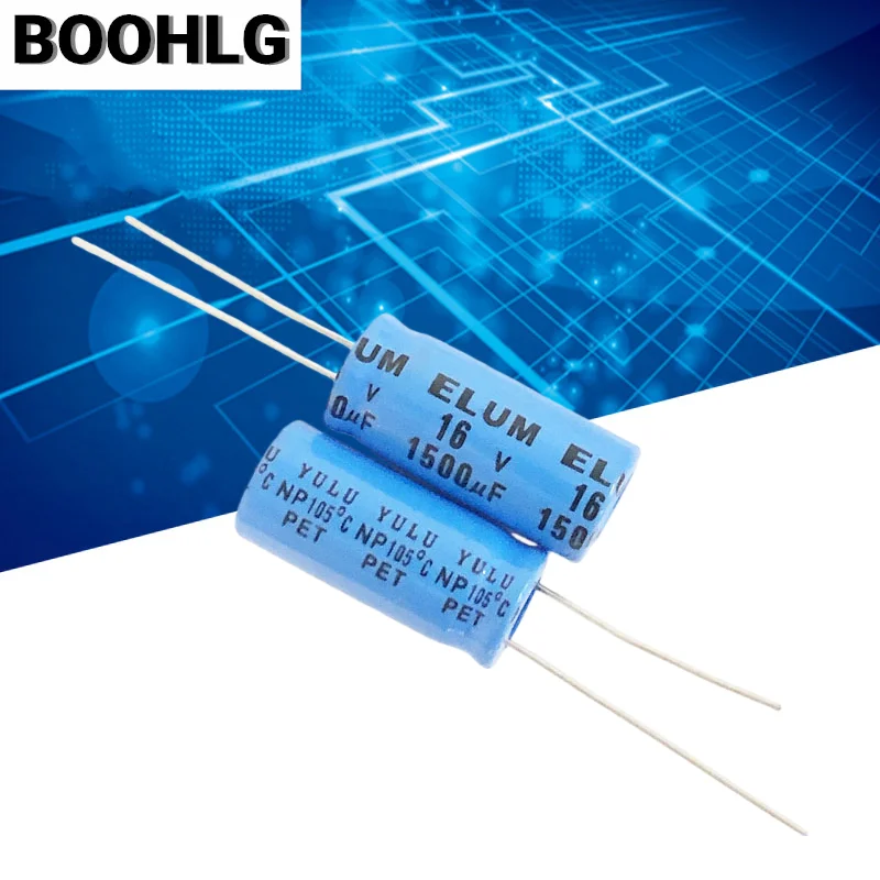 5 peças 16v 1000uf 25v 1000uf np capacitor eletrolítico de áudio não polar 16v 1500uf 10x22mm
