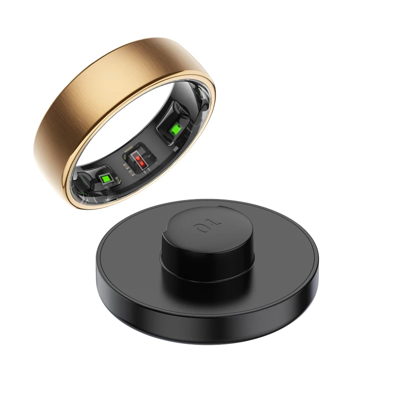 New R10 Smart Ring Men Women with Wireless Charging,Skin Temperature Health and Sleep Monitor,5ATM Waterproof For Android IOS