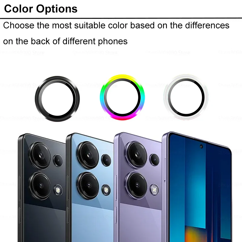 For Xiaomi Poco M6 Pro 4G Aluminium Alloy Camera Protector Case Ring Poco M 6Pro PocoM6Pro Back Cover Lens Tempered Glass Film