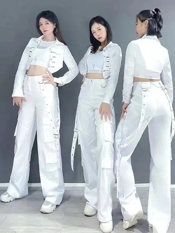 Conjunto de Disfraz de Danza para Mujer, Traje de Jazz para Estudiantes, Ropa de Actuación de Danza Callejera 2024, Nuevo Tra...