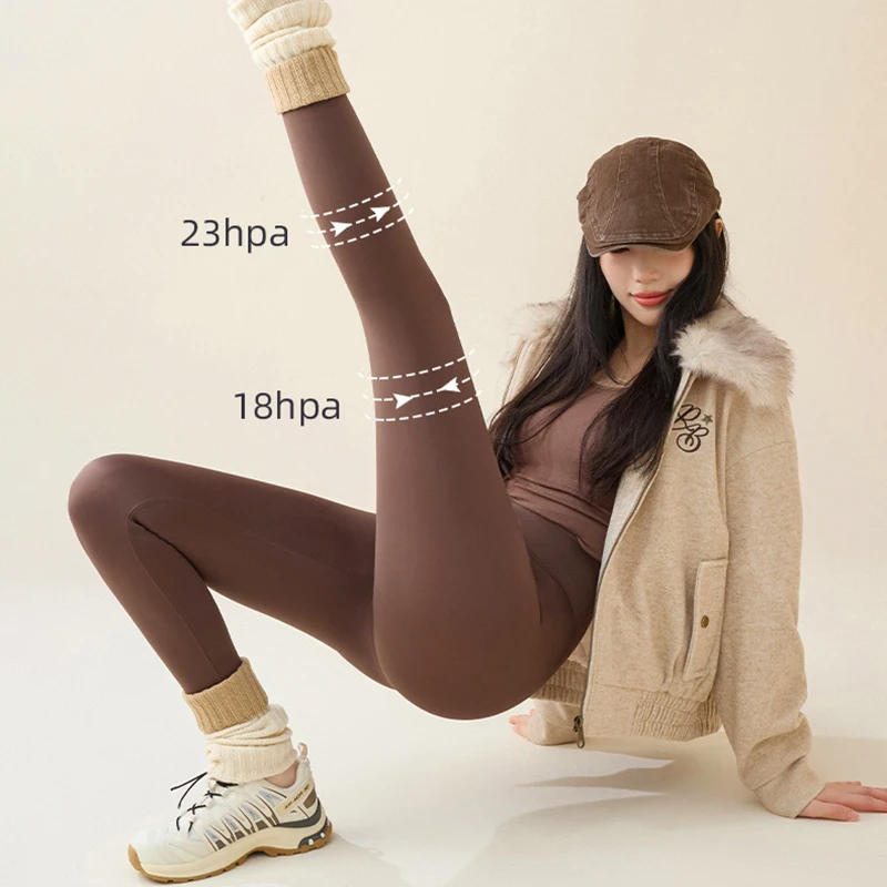 

2025 корейские спортивные штаны для йоги из кожи акулы, женская верхняя одежда, бархатные термолеггинсы, осень-зима, повседневные леггинсы для бега, велоспорта