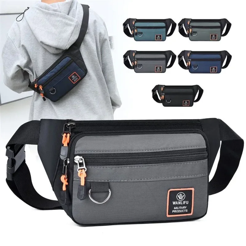 Mobile Outdoor Sports Waist Bag for Men and Women Waterproof Oxford Multifunctional Large Capacity Wear-resistant Fanny Pack