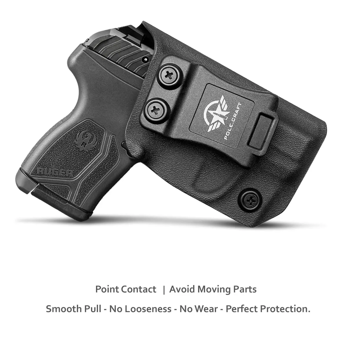 POLE.CRAFT Ruger LCP MAX sarung IWB Kydex untuk Ruger LCP MAX .380-in-Waistband tersembunyi sarung pistol-LCP MAX saku senjata