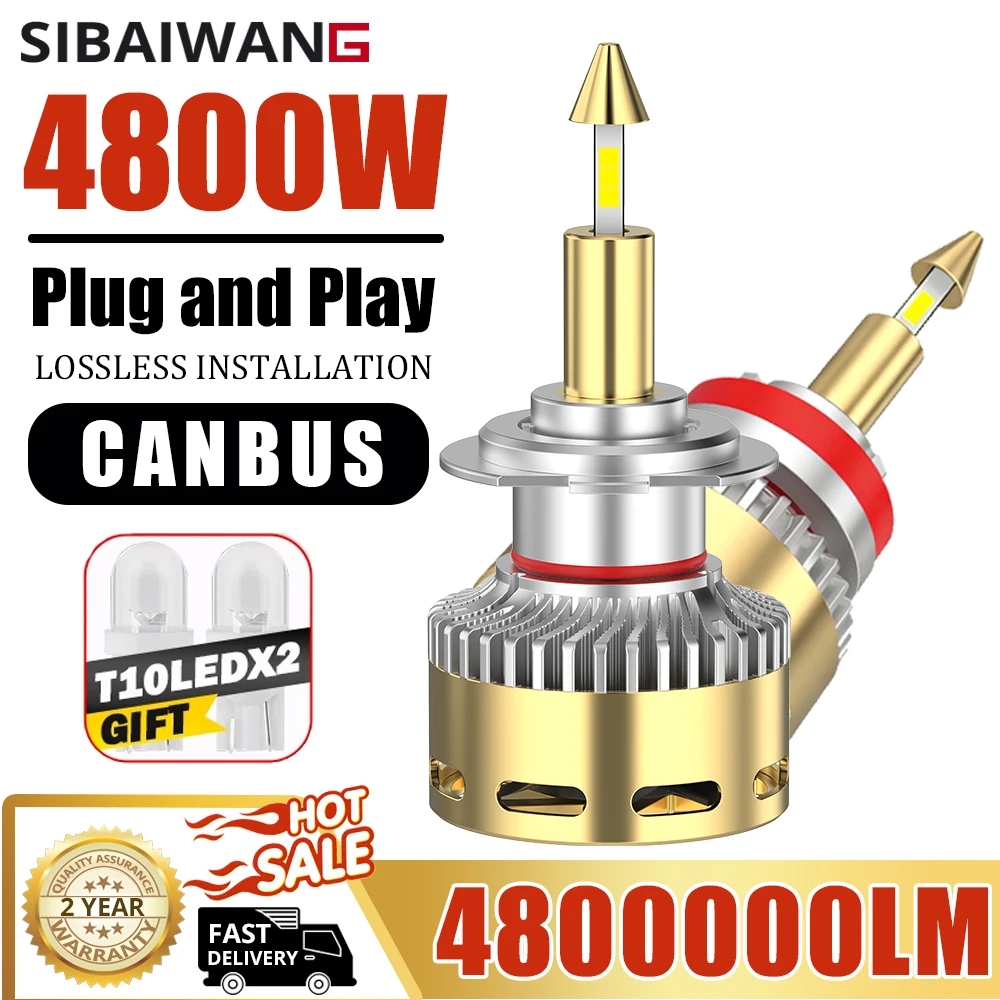 H7 LED Headlights Bulbs for Car Canbus 360 H4 Led Fog Lamp H1 H11 H8 HB3 9005 9012 HIR2 Turbo Auto Daytime Running Light 12V