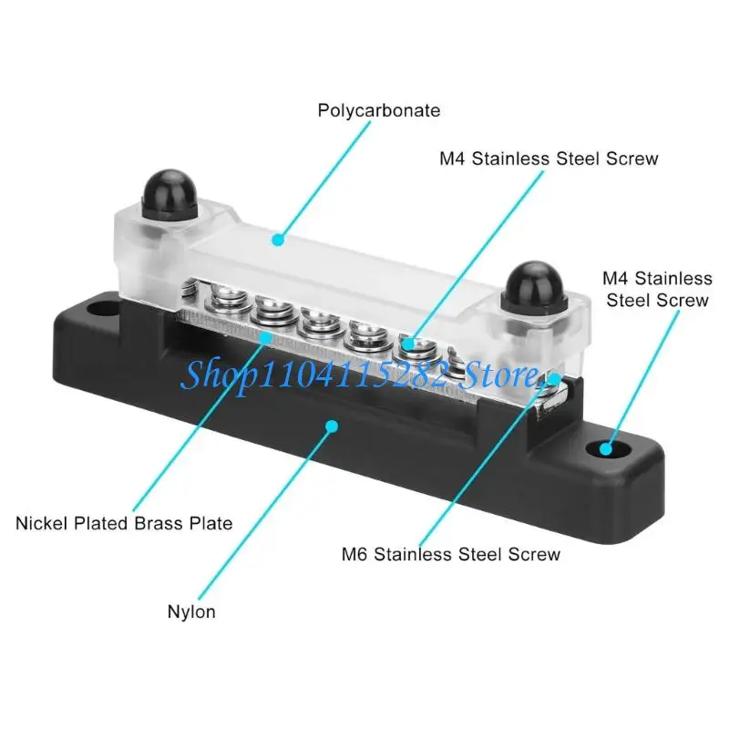  Nylon Stainless Steel Busbar Power Distribution Terminal For Marine Electrical Setup