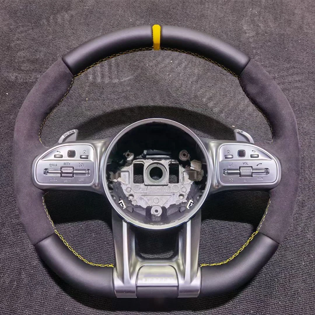 

Suitable for Mercedes Benz AMG Car Steering Wheel Modified Full Leather Frosted Steering Wheel