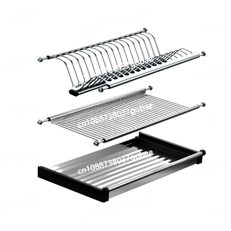 

304 Stainless Steel Cabinet Double Layer Bowl Drain Rack Kitchen Hanging Cabinet Dish Rack Cupboard Room Bowl Rack Factory