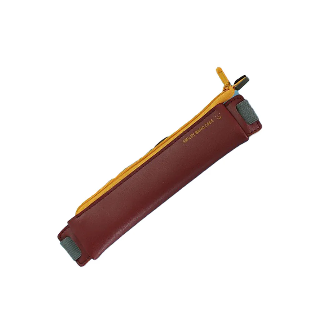 High-End Pu Case Wine Red Storage Pouch For Office School Stationery Organizer Gift Case Pen Storage Bag Pu Pen