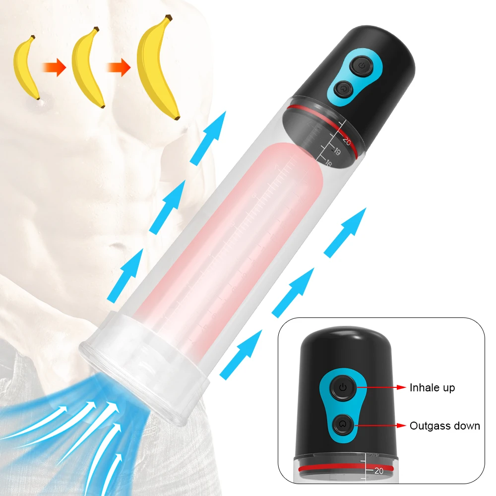 Electric Penis Pump Sex Toys for Men Male Masturbator Penis Growth Penile Vacuum Pump Penis Enlargement Enhancer Massager Ring