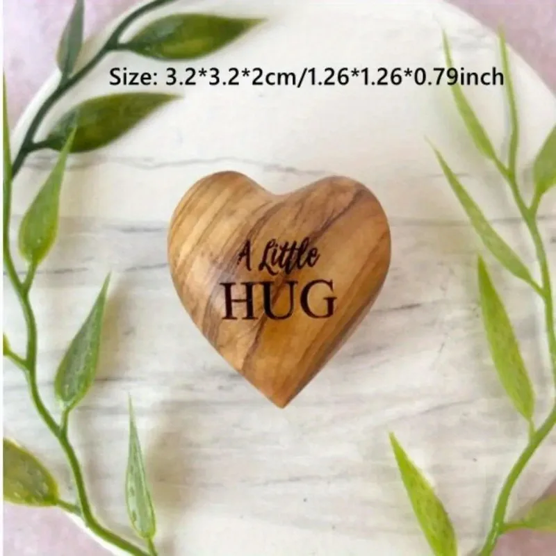 Little Pocket Hug Wooden Heart Tokens I Miss You Crafts Supplies for Friends Portable Creative Gift Valentine\'s Day Gift