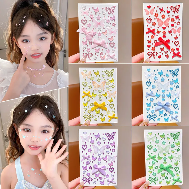

Kids Face Stickers Butterfly 3D Waterproof Cute Non Toxic Odorless Safe Decals for Party Dress Up Home