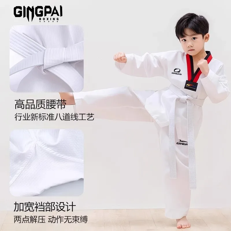 Cotton Taekwondo clothing children's training clothing beginner adult men's women's long sleeved track clothing customized