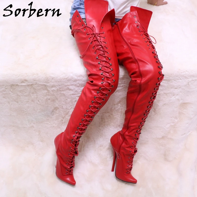 Sorbern 80Cm Crotch Thigh Boots Unisex Ballet High Heel Stilettos Long Boot Women Fetish Crossdresser Custom Shaft Length