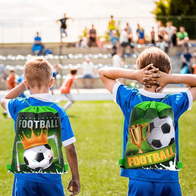 Sacs cadeaux sur le thème du football pour enfants, non tissé, proximité du football, sac à dos Goodie, sport, faveurs de fête d\'anniversaire,