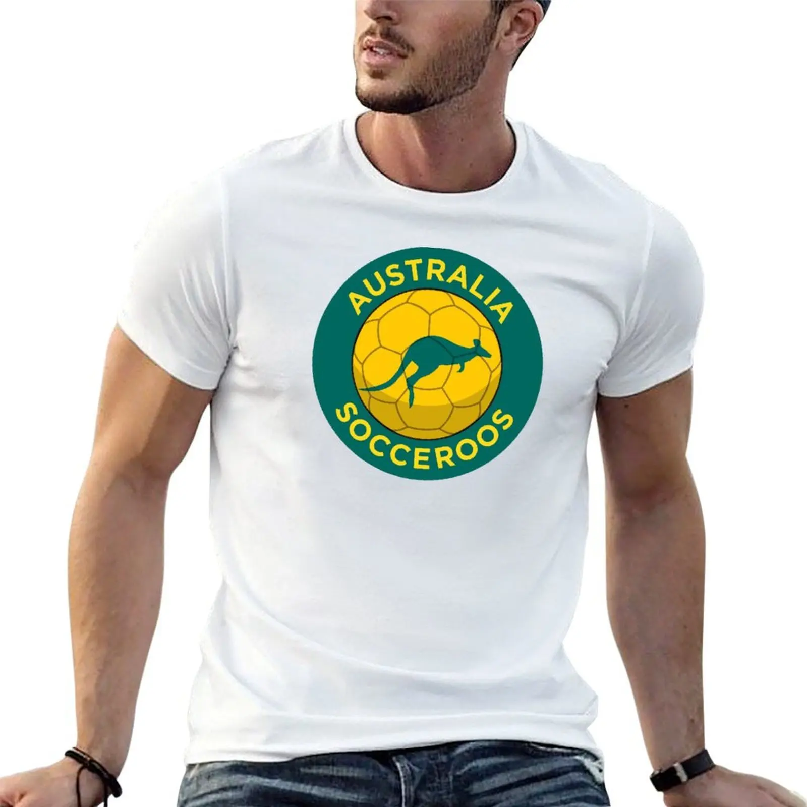 Australia Socceroos (Green Roundel) T-Shirt oversized t shirt blanks Men's t-shirt