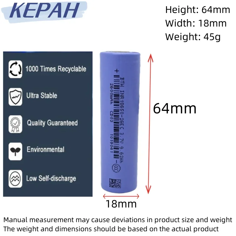 1-16pcs 35A 18650 2600mAh 3.7V lithium-ion rechargeable battery 10A lithium battery for high power consumption of flash Vaping