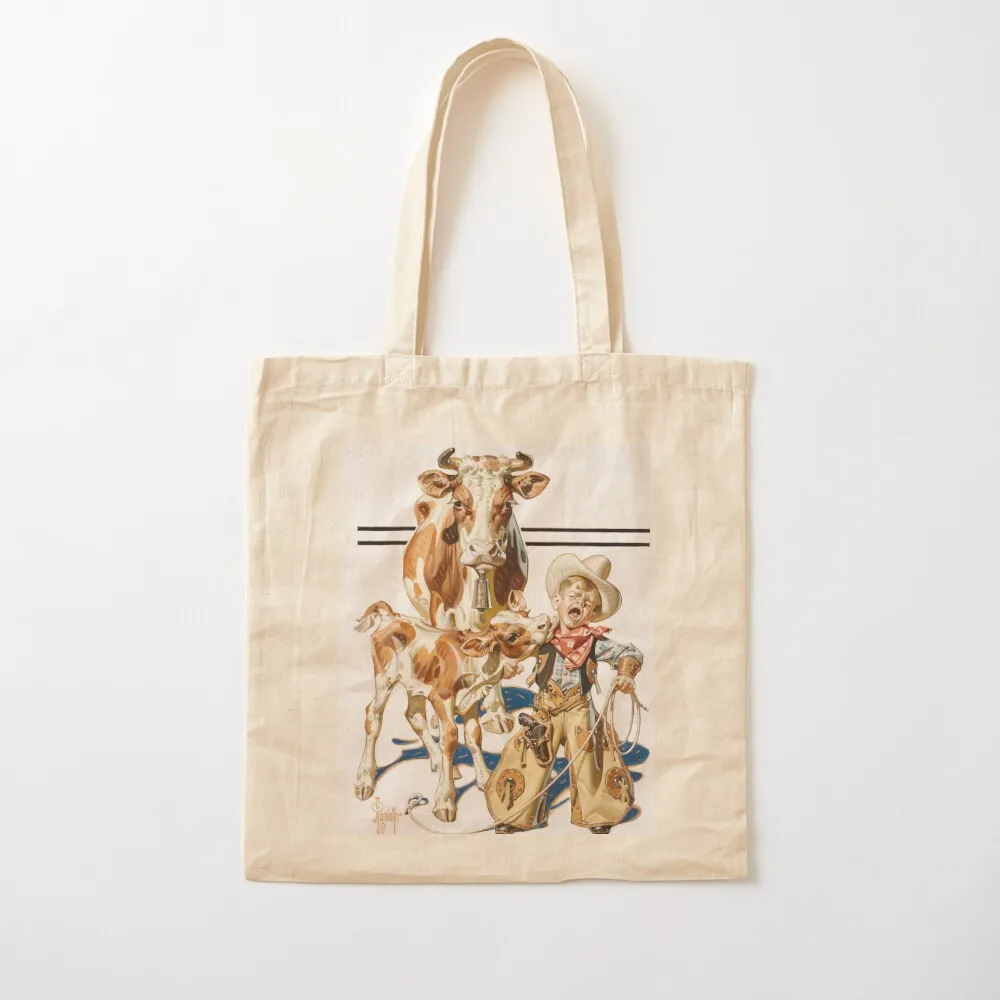 ليتل كاوبوي 1938، جوزيف كريستيان لينديكر حمل حقيبة حمل الحقائب الجمالية المرأة حقيبة أكياس القماش #2