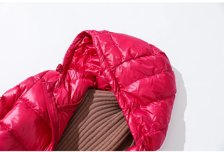Plus Size Ultra-light Thin Down Jacket Women Long Autumn Winter Slim Hooded Warm White Duck Down Coat Women Packable Outerwear