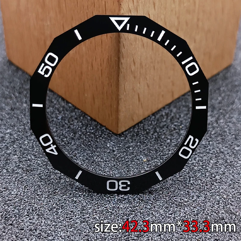 Tilted Cerâmica Bezel Insert Case, Prismatic Watch Parts, acessórios de alta qualidade, 42,3 milímetros * 33,3 milímetros