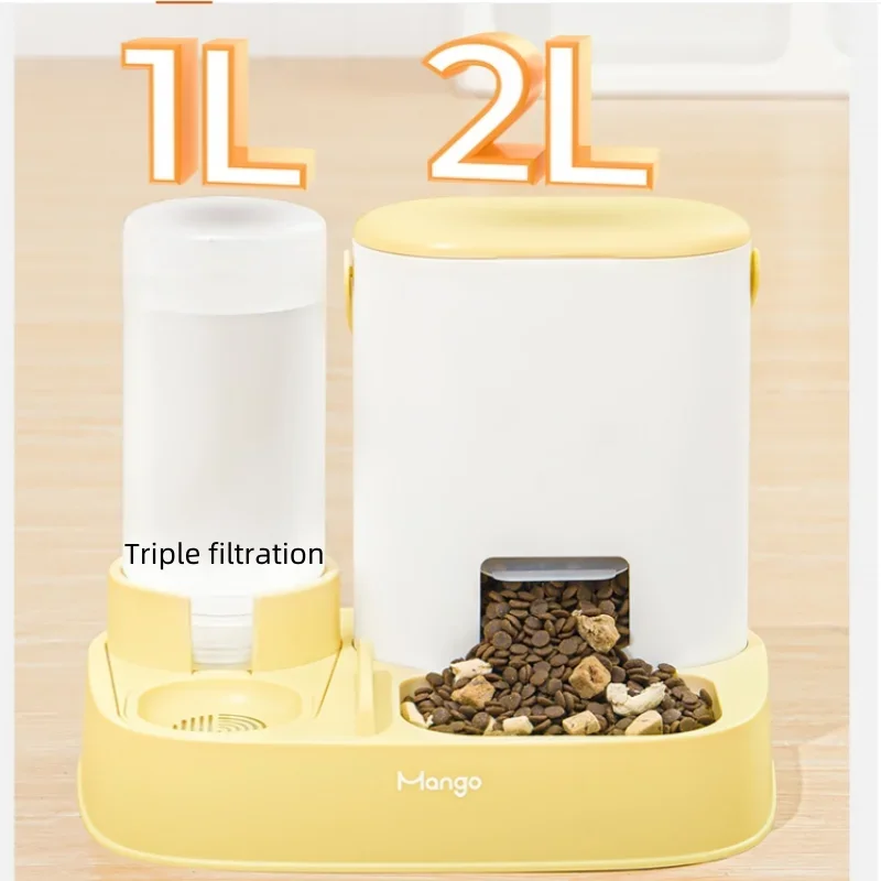 ชามอาหารสัตว์เลี้ยงมะม่วงเครื่องจ่ายอาหารอัตโนมัติและเครื่องจ่ายน้ำเครื่องจ่ายอาหารแมว MF-926ชามสำหรับแมวและสุนัข