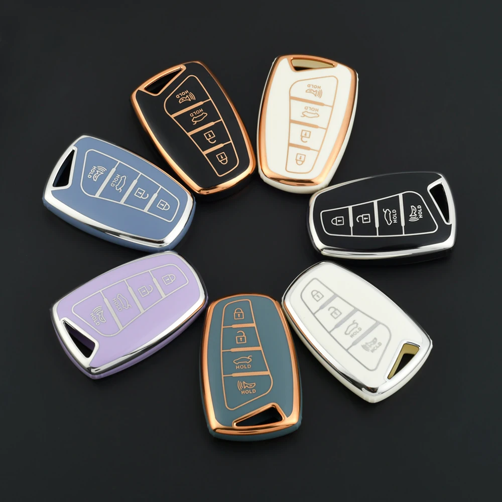 

Car Remote Key Case Cover shell Fob For Hyundai Grandeur HG Sedan Santa Fe 3DM Grand SantaFe 2018 IX45 EQUUS Azera Genesis G80