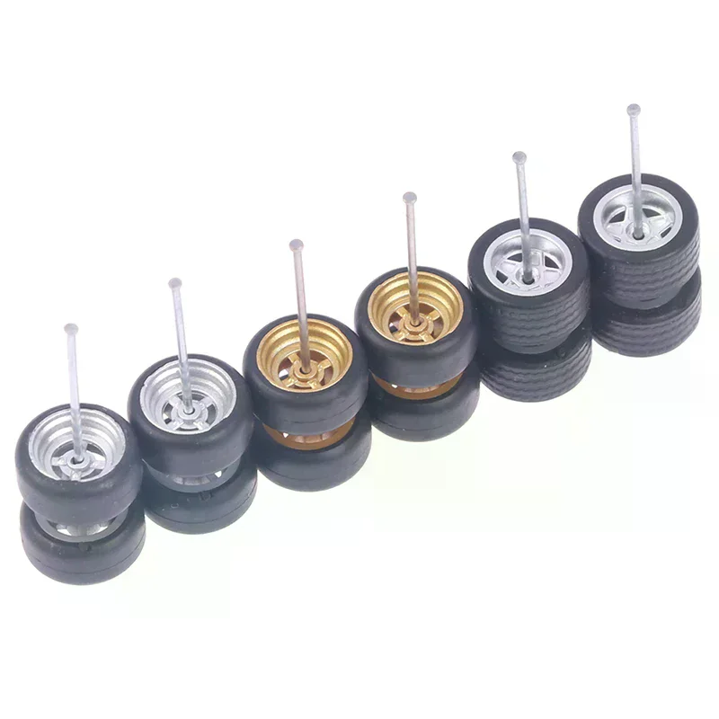 1/64 Wheels For Hotwheels with Rubber Tire Model Model Car Modified Parts Toys Power RefitCar model