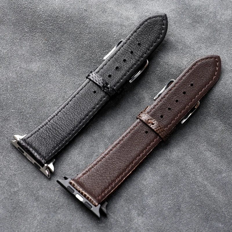 High-end Lizard Leather Strap For iwatch Apple Watch Men Genuine Leather Watchband Vintage 49MM 45MM 44MM 42MM 41MM 40MM Ultra