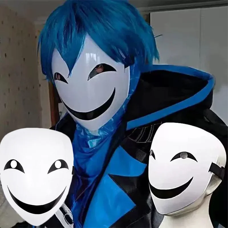 日本のアニメのフェイスマスク,黒い弾丸のフェイスマスク,白い樹脂のヘルメット,コスプレのアクセサリー,ホラー,ハロウィーンのパーティー用品