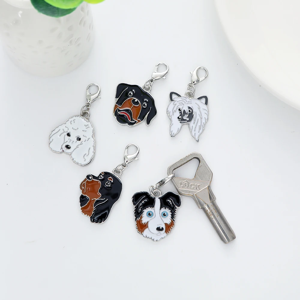 5PCS/LOT Enamel Cute Animal Dog Charm for Jewelry Making Bracelet Necklace Charms Accessories headset bag headphone