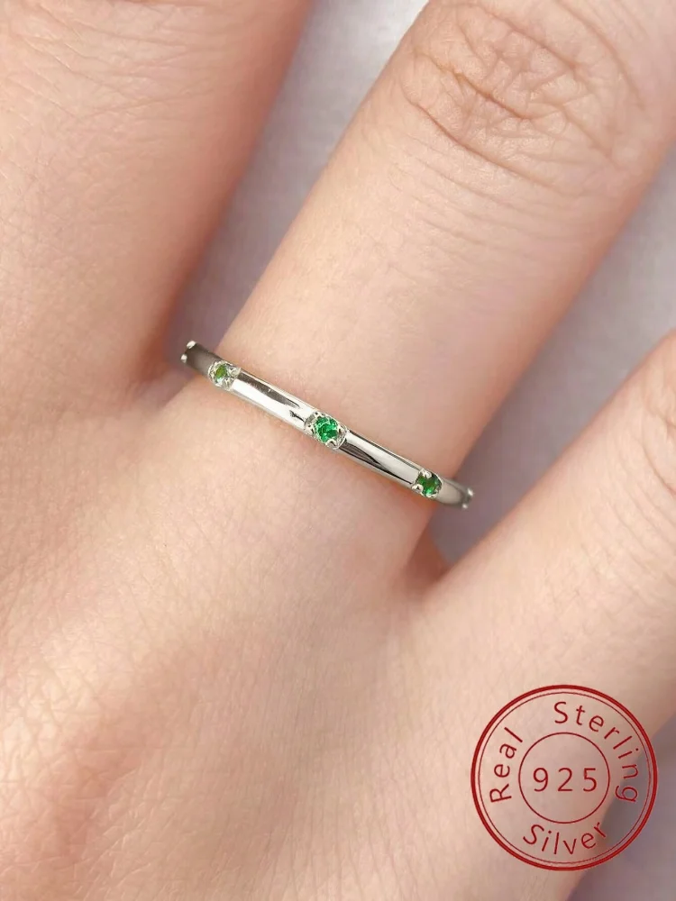 925 Sterling Silver Zircon Bamboo Joint Fashionable Simple Ring For Women Engagement Wedding Luxury High Quality Fine Jewelry