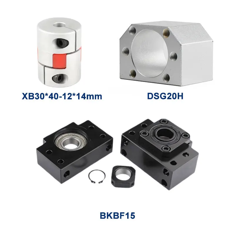 SFS2005 SFS2010 SFS2020 Ball Screw L 150mm-1500mm+Nut Holder Plus BK15BF15 End Support And Coupling Ballscrew Set for CNC Parts