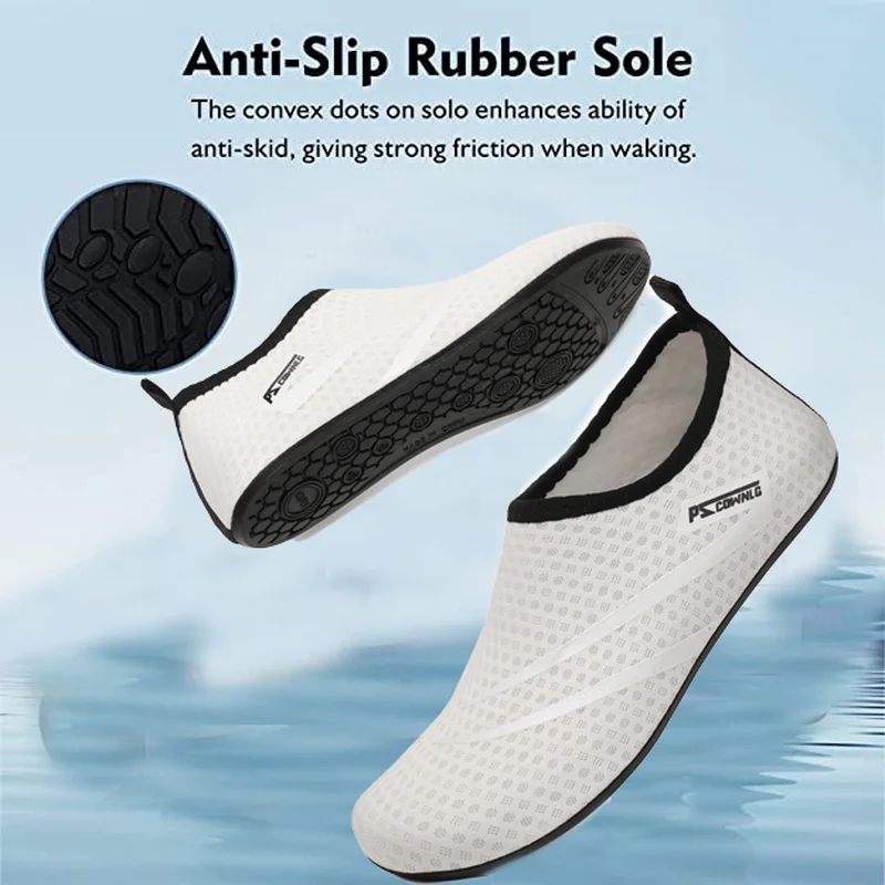 Sepatu selam Aqua wanita pria, sepatu pantai renang air olahraga kaus kaki tanpa alas kaki Sneaker kebugaran tari berenang berselancar Snorkeling