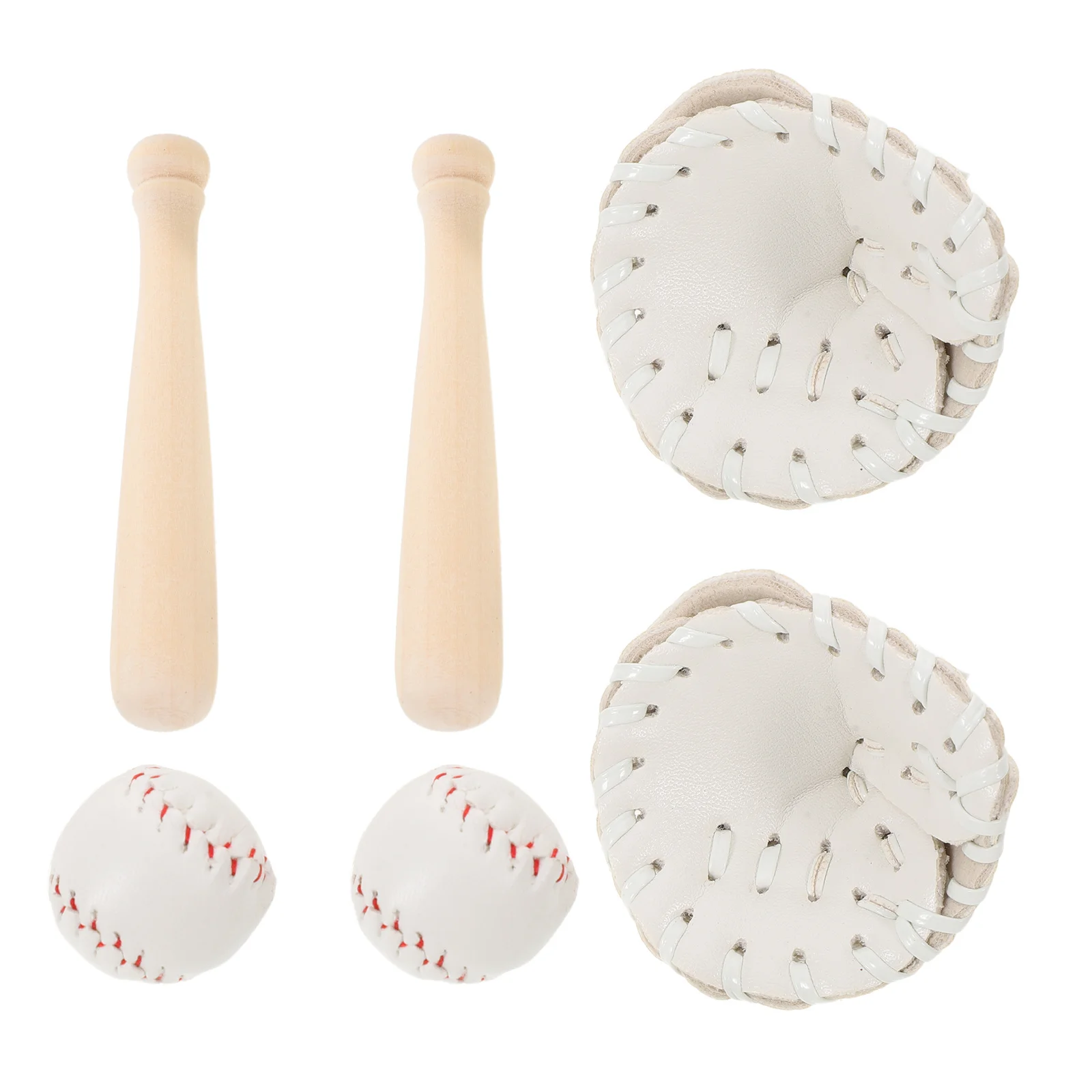2 Zestawy Miniaturowych Akcesoriów do Baseballu, Detalizowany Zestaw Kij, Rękawica i Piłka do Torby, Breloczka, Tworzenia Biżuterii, Domku dla Lalek, Dekoracji Biurka, Bajki