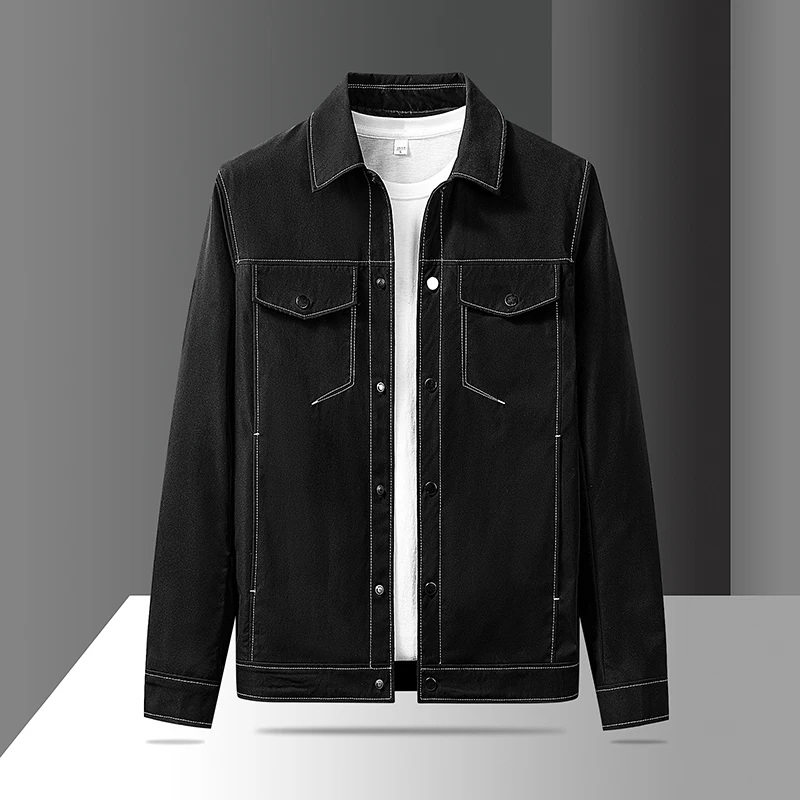

New Workwear Denim Jacket Brand Men Spring Autumn Styles American Retro Loose Jackets Denim Korean Style Couples Lapel Jacket