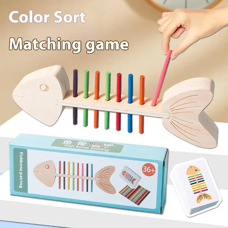 

Игрушка для сортировки костей рыбы, игрушка для сортировки и укладки, подходящая красочная развивающая игрушка с цифрами, улучшает мелкую моторику