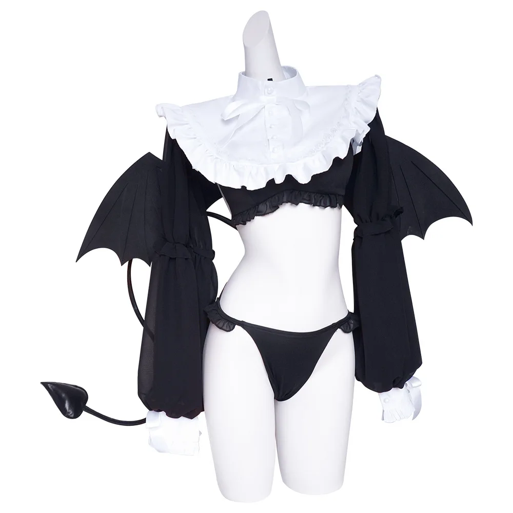 

My Dress-Up Darling Marin Kitagawa Liz Succubus Cosplay Costume Gothic Full Set Outfit Halloween Carnival Party Roleplay Dress