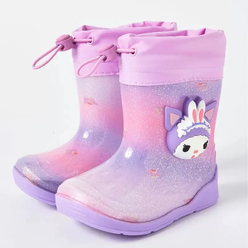 

New Sanrio cartoon girls Kuromi Rain boots soft bottom sports shoes