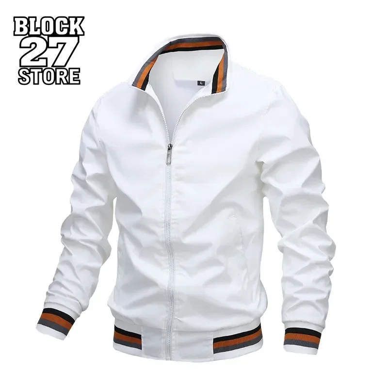 Mens Jacket Streetwear Spring Summer Windbreaker Bomber Jacket Lightweight Casual Outdoor Sportswear Zip Up Design Trend Fashion