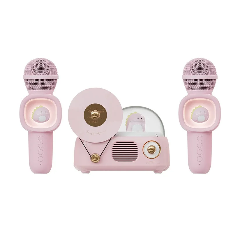 

Cute Microphone Speaker Karaoke Portable Mini Retro Aromatherapy Speaker Singing Atmosphere Light