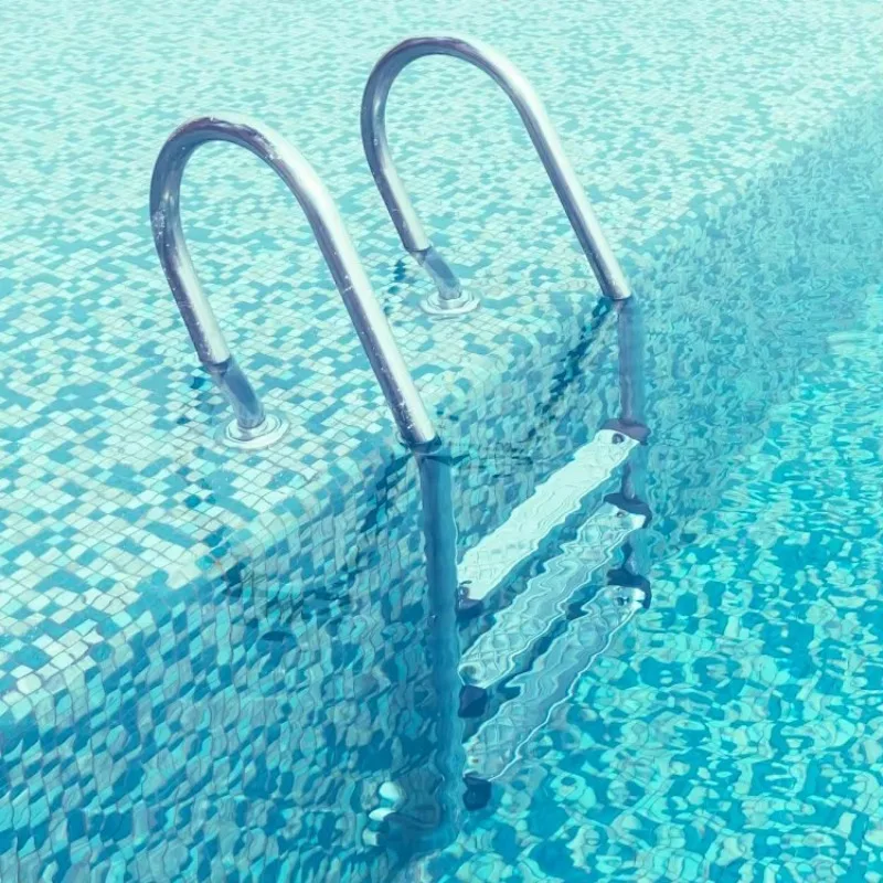 

Stainless Steel Pool Ladder Non Slip Easy Climbing With Handrail Thickened Entry Step